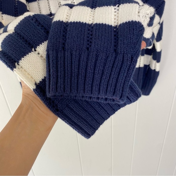 Quarter Zip Collared Pullover Sweater Blue White Stripe A New Day Sz XXL - Picture 8 of 15